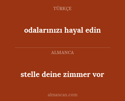 stelle deine zimmer vor - odalarınızı hayal edin