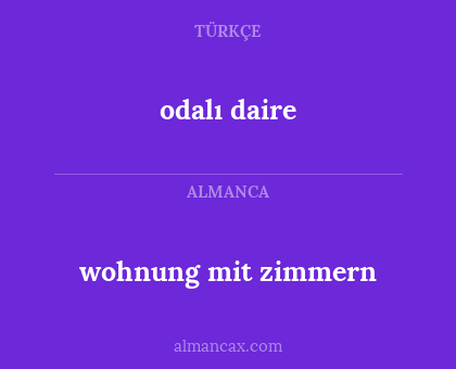 odalı daire - wohnung mit zimmern
