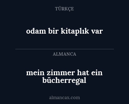 mein zimmer hat ein bücherregal - odam bir kitaplık var