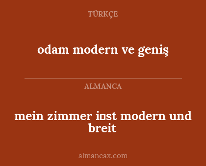 odam modern ve geniş - mein zimmer i̇st modern und breit