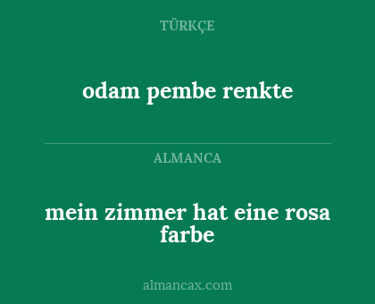 odam pembe renkte - mein zimmer hat eine rosa farbe