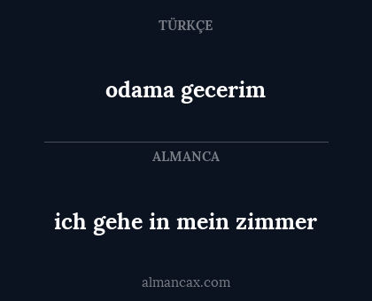 ich gehe in mein zimmer - odama gecerim