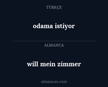 odama istiyor - will mein zimmer