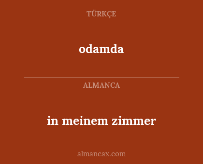 in meinem zimmer - odamda