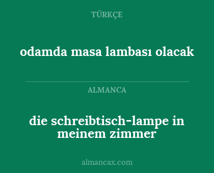 odamda masa lambası olacak - die schreibtisch-lampe in meinem zimmer
