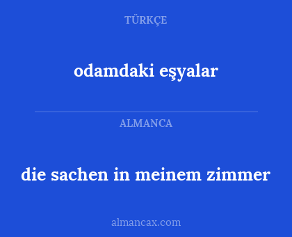 odamdaki eşyalar - die sachen in meinem zimmer