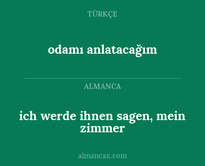 odamı anlatacağım - ich werde ihnen sagen, mein zimmer