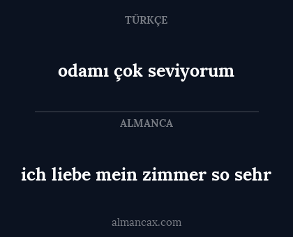 ich liebe mein zimmer so sehr - odamı çok seviyorum