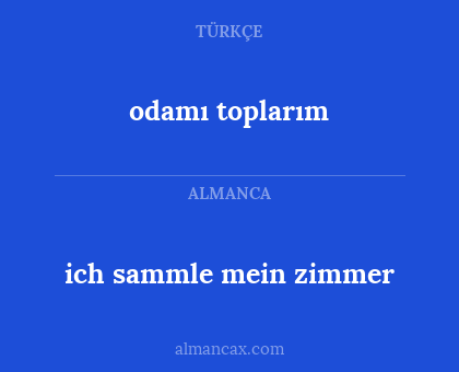 odamı toplarım - ich sammle mein zimmer