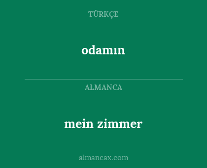 mein zimmer - odamın