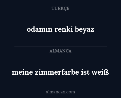 meine zimmerfarbe ist weiß - odamın renki beyaz