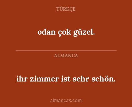 odan çok güzel. - ihr zimmer ist sehr schön.