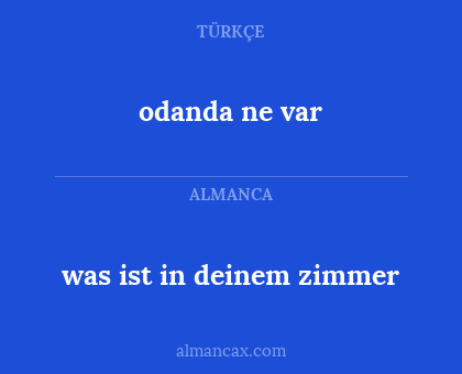 odanda ne var - was ist in deinem zimmer