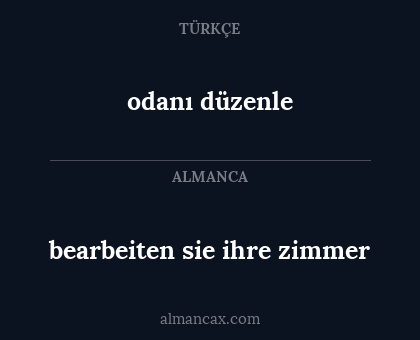 bearbeiten sie ihre zimmer - odanı düzenle