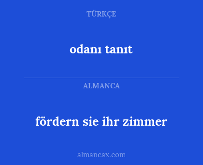 odanı tanıt - fördern sie ihr zimmer