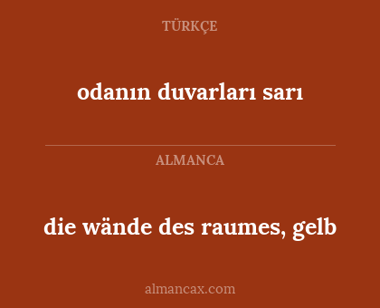 odanın duvarları sarı - die wände des raumes, gelb