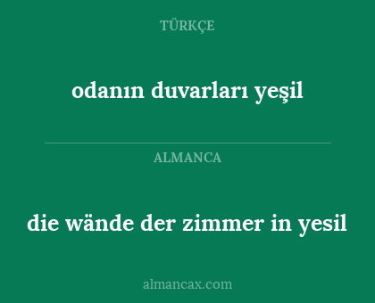 die wände der zimmer in yesil - odanın duvarları yeşil