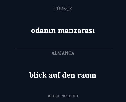 blick auf den raum - odanın manzarası