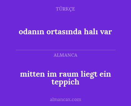 odanın ortasında halı var - mitten im raum liegt ein teppich