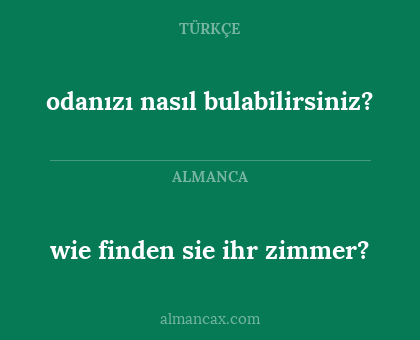 odanızı nasıl bulabilirsiniz? - wie finden sie ihr zimmer?