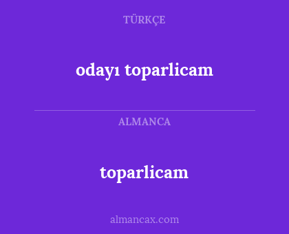 toparlicam - odayı toparlicam