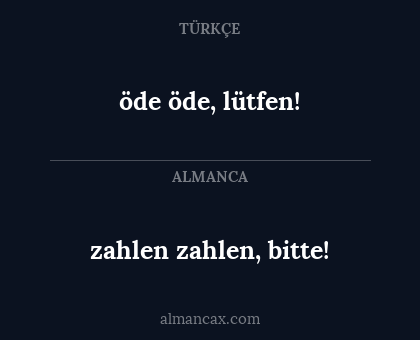 öde öde, lütfen! - zahlen zahlen, bitte!