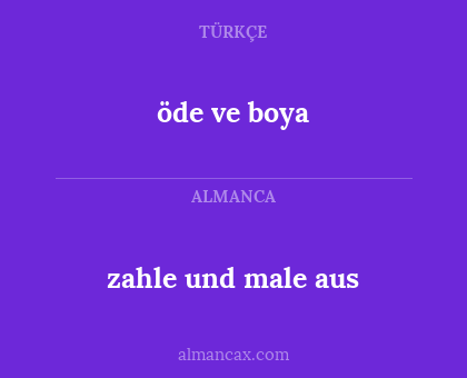 zahle und male aus - öde ve boya
