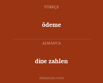 ödeme - di̇e zahlen
