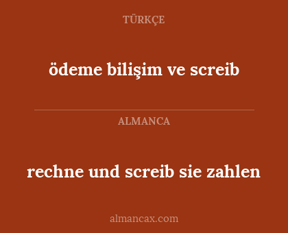 ödeme bilişim ve screib - rechne und screib sie zahlen