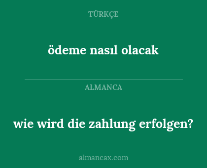 wie wird die zahlung erfolgen? - ödeme nasıl olacak