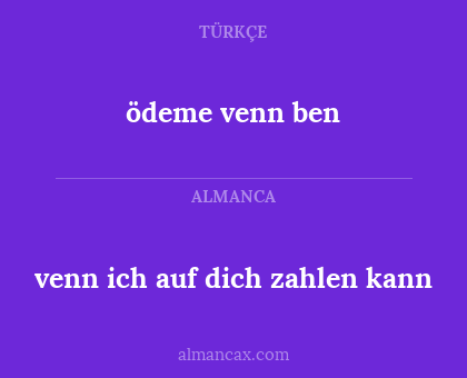 venn ich auf dich zahlen kann - ödeme venn ben