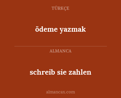 schreib sie zahlen - ödeme yazmak