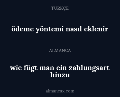 wie fügt man ein zahlungsart hinzu - ödeme yöntemi nasıl eklenir