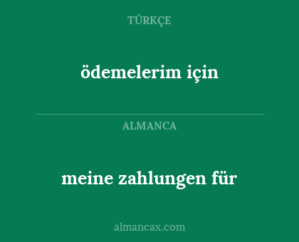 ödemelerim için - meine zahlungen für