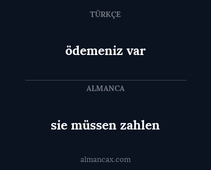 sie müssen zahlen - ödemeniz var