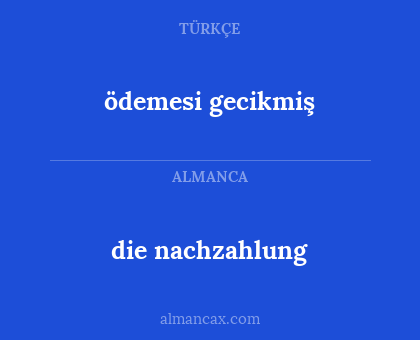 die nachzahlung - ödemesi gecikmiş