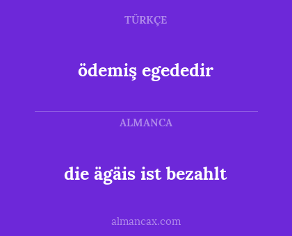 die ägäis ist bezahlt - ödemiş egededir