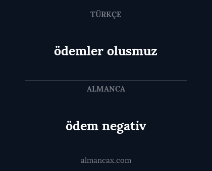ödem negativ - ödemler olusmuz