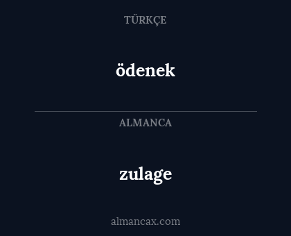 ödenek - zulage