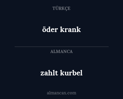 öder krank - zahlt kurbel