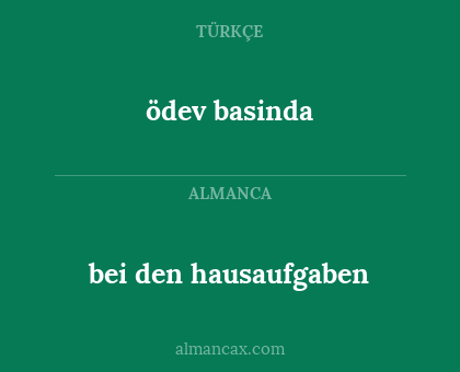 bei den hausaufgaben - ödev basinda