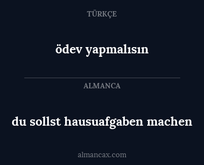 ödev yapmalısın - du sollst hausuafgaben machen