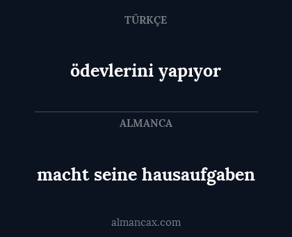ödevlerini yapıyor - macht seine hausaufgaben