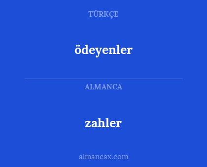 ödeyenler - zahler