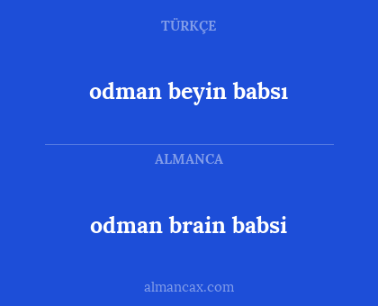 odman brain babsi - odman beyin babsı