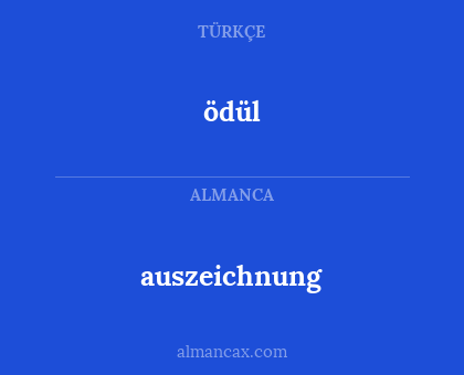 auszeichnung - ödül