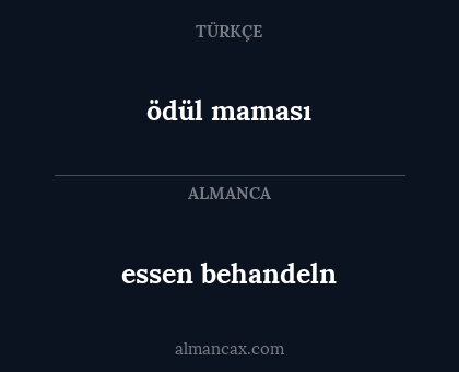 essen behandeln - ödül maması