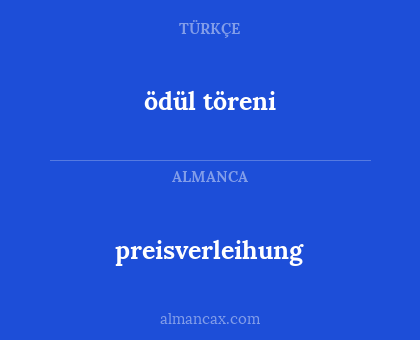 ödül töreni - preisverleihung