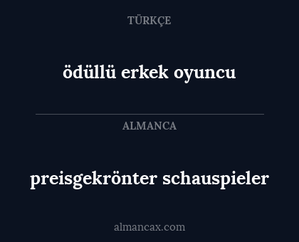 preisgekrönter schauspieler - ödüllü erkek oyuncu