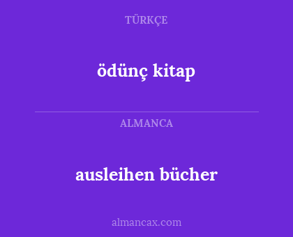 ödünç kitap - ausleihen bücher